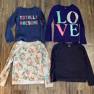 Lot of 4 girls Carter long sleeve shirts
